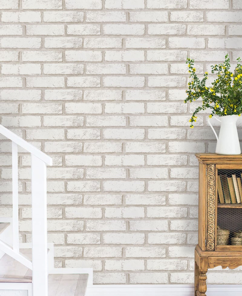 Timeet Brick Wallpaper Brick Peel and Stick Wallpaper Self Adhesive Brick Contact Paper Faux Brick Wallpaper Removable Wall Paper for Bedroom Laundry Room Accent Walls 17.7"Ã—197" - Image 2
